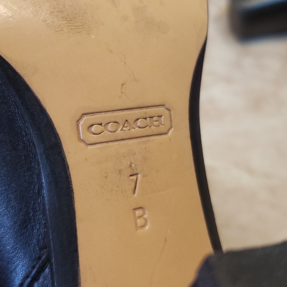 Coach Black Leather High Heel Pull On Women's Knee Length Boots Size 7 - Picture 9 of 9